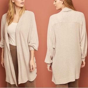 🆕Saturday Sunday by Anthropologie Tan Ribbed Long Sleeve Open Front Cardigan